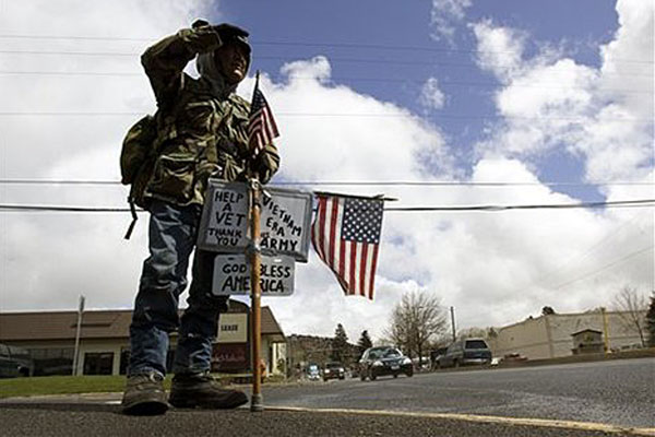 A homeless veteran. AP