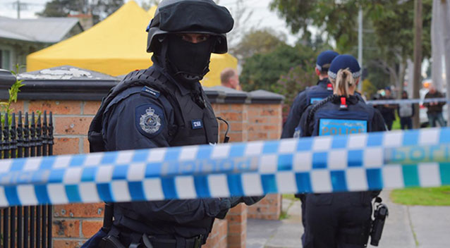 A man who allegedly belongs to a far-right group has been charged after counter-terror raids across Victoria