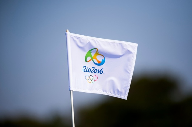 A pin flag flies at the Rio Olympic golf course