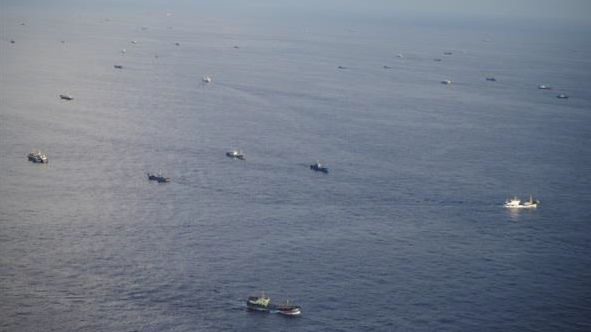 A'swarm of Chinese fishing vessels off of the Senkaku chain