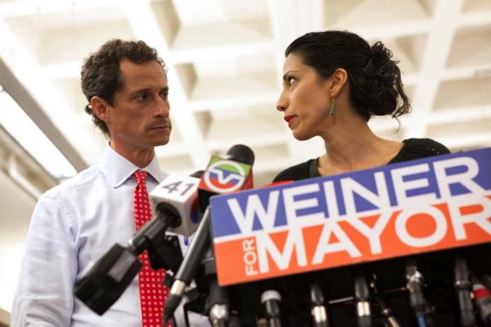 Anthony Weiner and his wife Huma Abedin