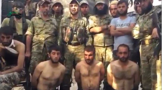 A video appears to show Kurdish fighters captured by Syrian rebels