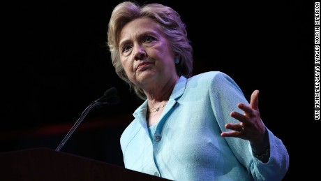 Democratic presidential nominee Hillary Clinton addresses the National Association of Black Journalists and the National Association of Hispanic Journalists