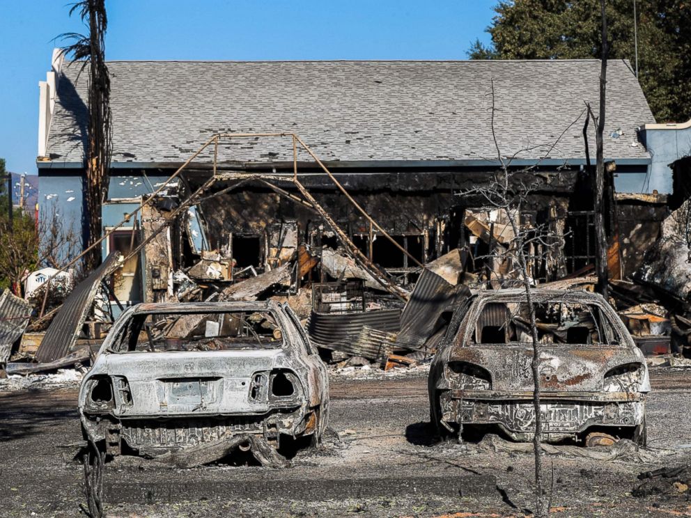 AFP  Getty Images Cars destroyed in the Clayton Fire are seen in Lower Lake California Aug. 15th 2016