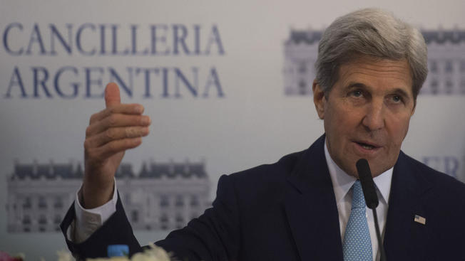 AFP  Getty ImagesU.S. Secretary of State John Kerry speaks during a press conference at the Foreign Ministry in Buenos Aires on Aug. 4 2016