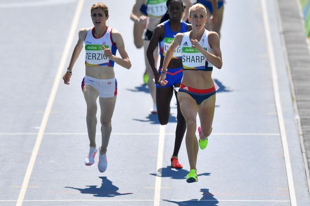 Amela Terzic and Lynsey Sharp compete