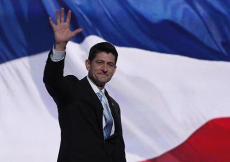 House Speaker Paul Ryan R-Wis. arrives to speak during the third day session of the Republican National Convention in Cleveland Wednesday