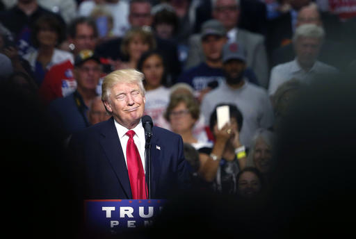 Republican presidential candidate Donald Trump delivers a campaign speech in Charlotte N.C. Thursday Aug. 18 2016