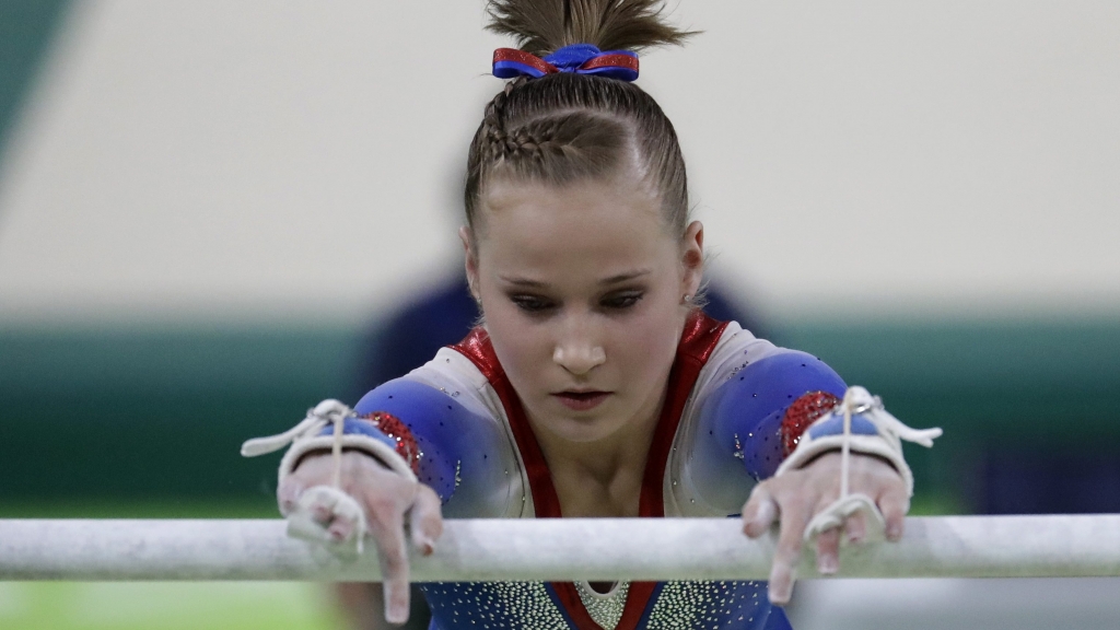 United States&#039 Madison Kocian performs on the uneven bars during the artistic gymnastics women's apparatus final at the 2016 Summer Olympics in Rio de Janeiro Brazil Sunday Aug. 14 2016