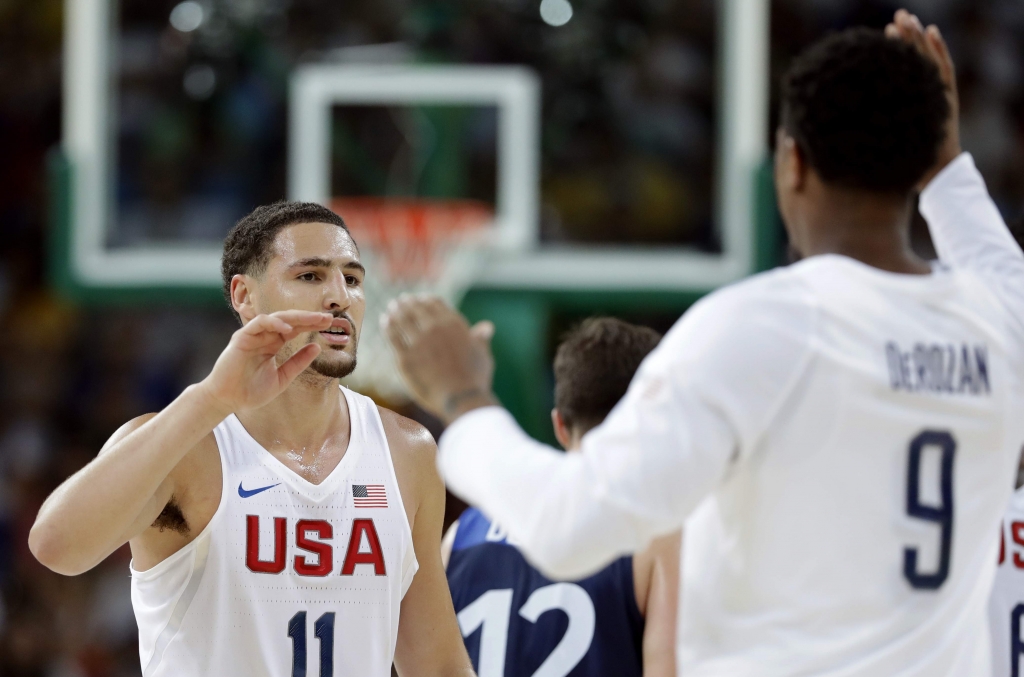 US Men's Basketball Edges France 100-97; Thompson Scores 30