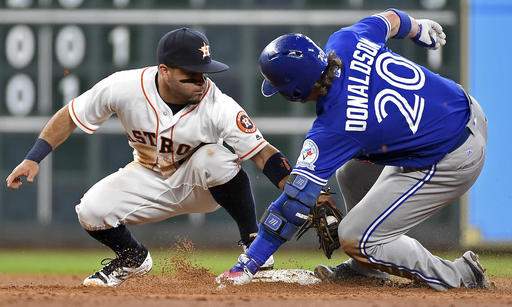 Donaldson hits 2 HRs to lead Toronto to 3-1 win over Astros