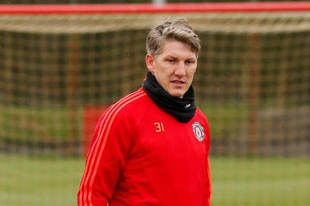 Bastian Schweinsteiger during training