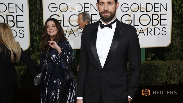 Actor John Krasinski arrives at the 73rd Golden Globe Awards in Beverly Hills California