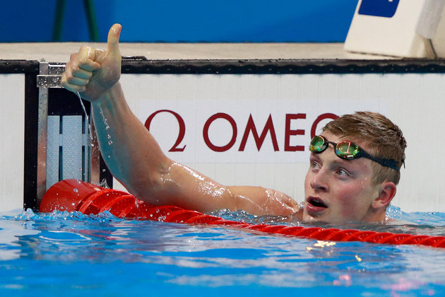 Adam Pretty via Getty Images
Peaty celebrates with a thumbs