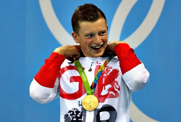 Adan Peaty with his men's 100m breaststroke gold medal