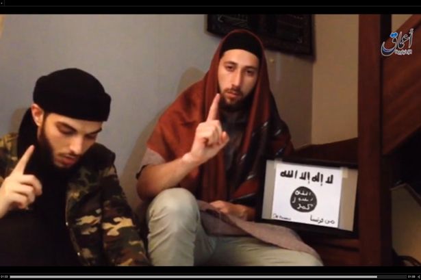 Adel Kermiche and Abdel Petitjean pledge their allegiance to ISIS on a video