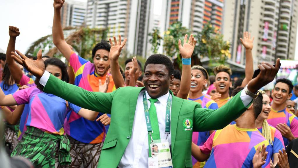 Nigerian wrestler in Rio