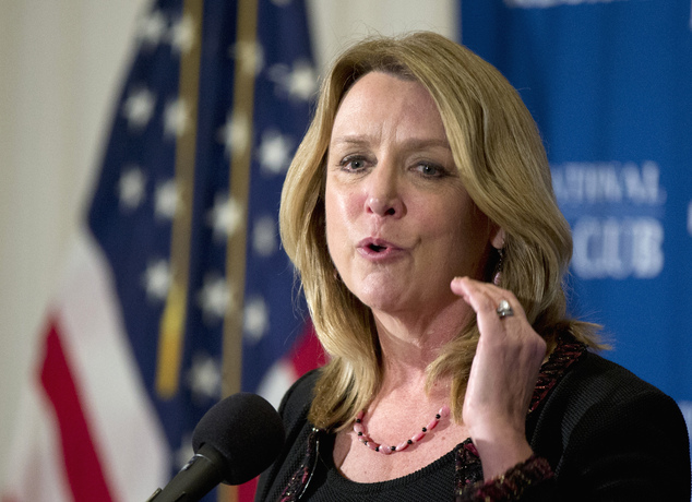 Air Force Secretary Deborah Lee James speaks at the National Press Club in Washington. U.S. Air Force officials say