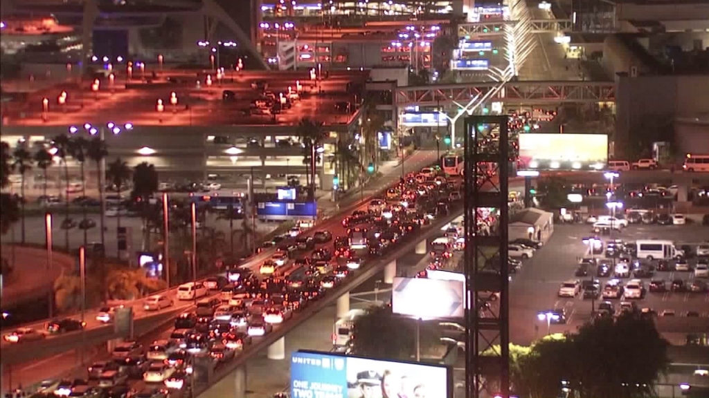 Traffic was jammed at LAX following an unconfirmed report of an active shooter at LAX on Aug. 28 2016