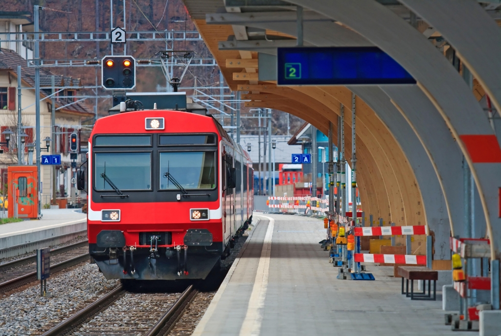 Red Train Switzerland. Image shot 01/2013. Exact date unknown