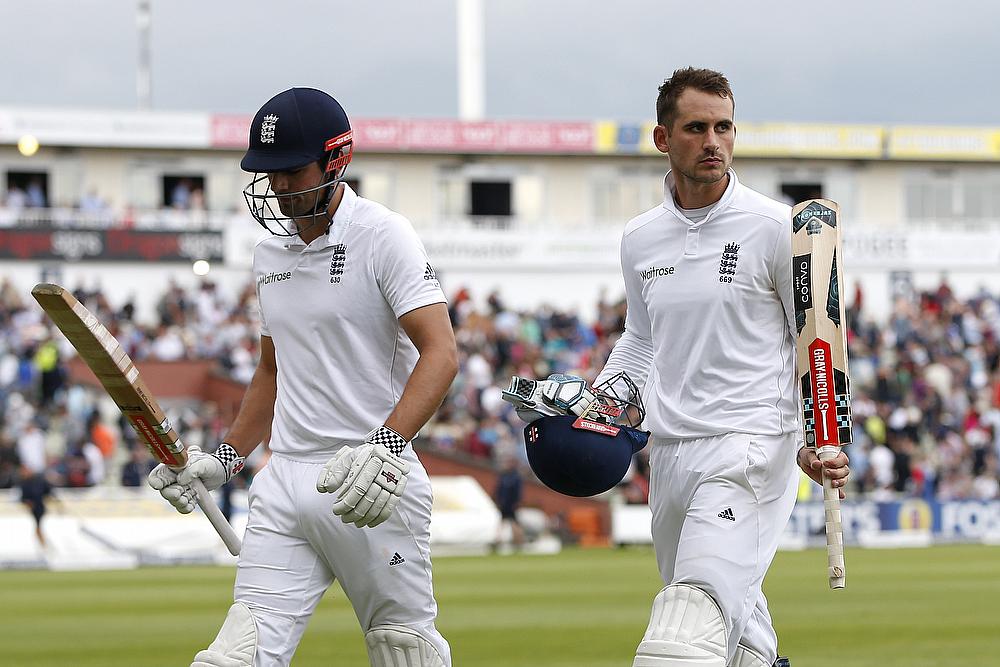 Alastair Cook and Alex Hales shared an unbeaten 120-run stand