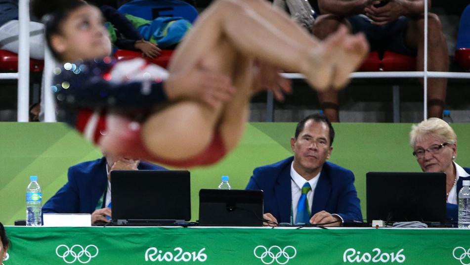 Laurie Hernandez on beam at 2016 Rio Olympics