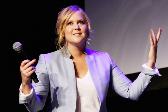 Amy Schumer speaking about her film “Trainwreck” at the 2015 Tribeca Film Festival in New York