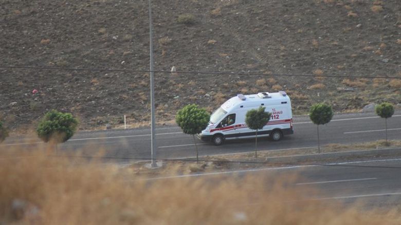 An ambulance rushing to the scene of attack