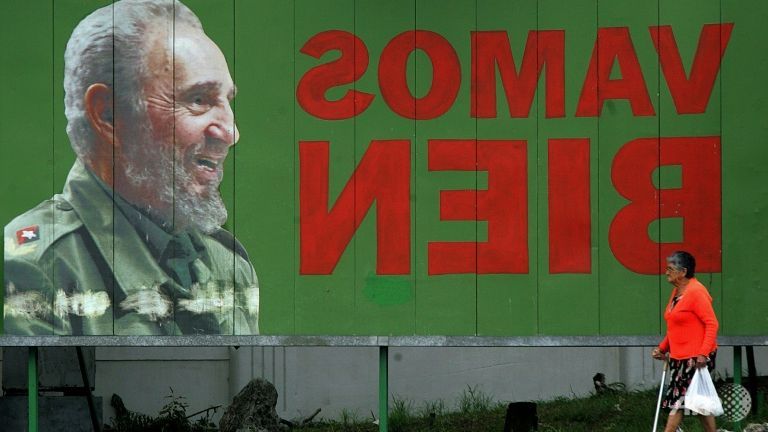 An image of Cuban President Fidel Castro is seen on a bilboard in Havana.
   
 

  Enlarge  Caption