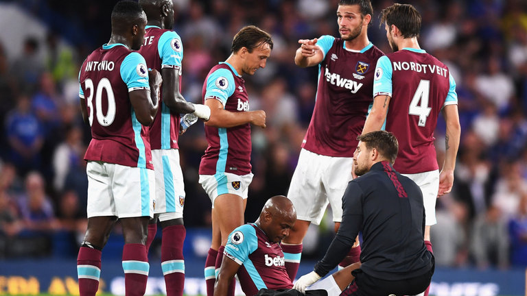 Andre Ayew was substituted after 35 minutes due to a thigh problem