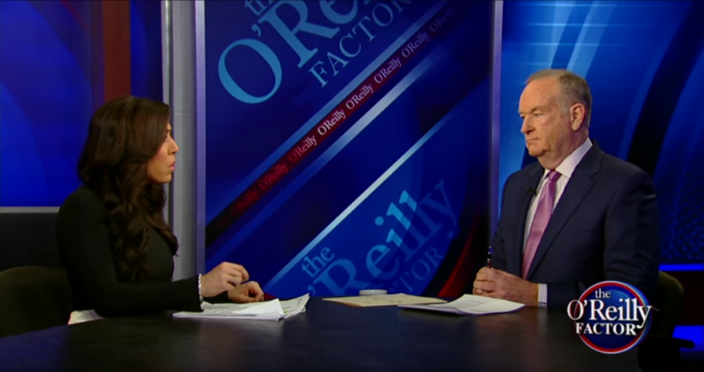 Andrea Tantaros appearing on The O’Reilly Factor in February 2016