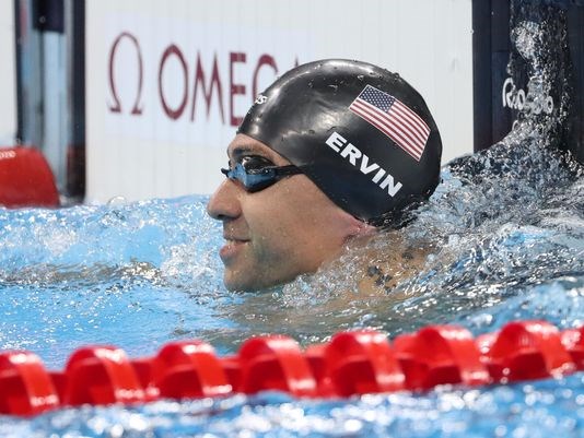 Anthony Ervin during the men's 50m freestyle semifinal in the Rio 2016 Summer Olympic Games