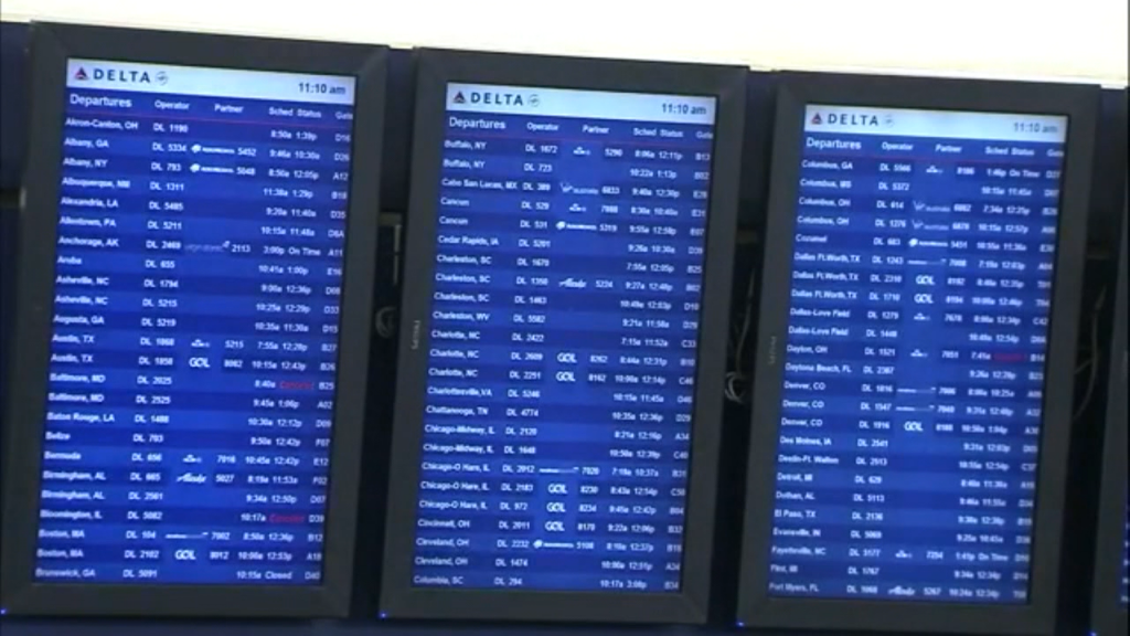 No Delta flights delayed, cancelled locally, but check connections