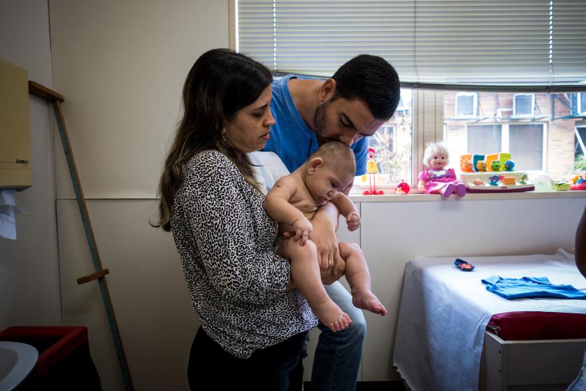 Isabel and Moises Albuquerque and their son son at the Associacao de Assistencia a Crianca Deficiente a rehabilitation center for disabled children in Recife Brazil Feb. 1 2016. Sebastian Liste—NOOR for TIME