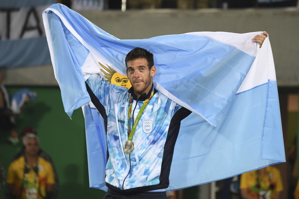 Argentina's silver medallist Juan Martin Del Potro