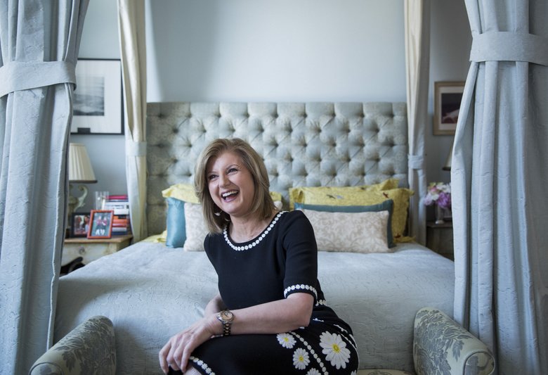 Arianna Huffington at her home in New York’s Soho neighborhood. She is leaving the publication she helped found in 2005