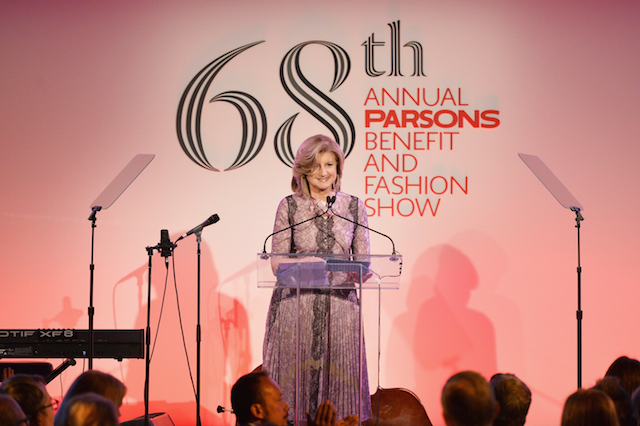 Arianna Huffington at the 2016 Parsons Benefit