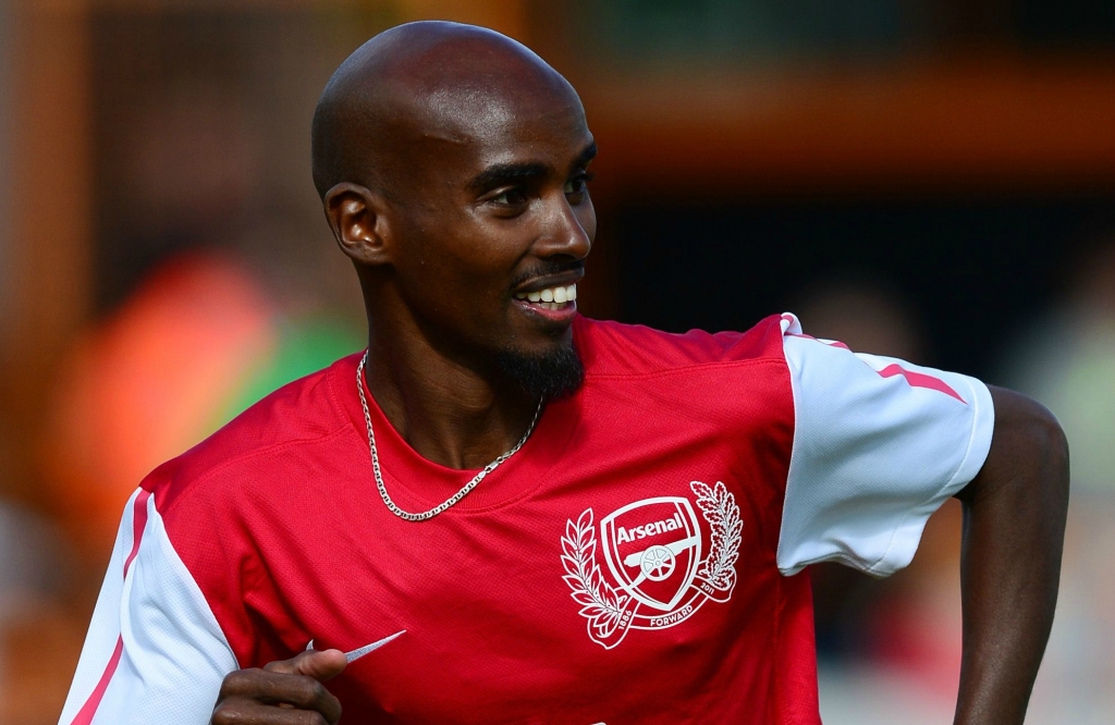 Save us Desperate Arsenal fans ask Gooner Mo Farah if he can play up front