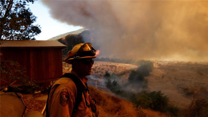 As many as eight wildfires were burning in California on Wednesday