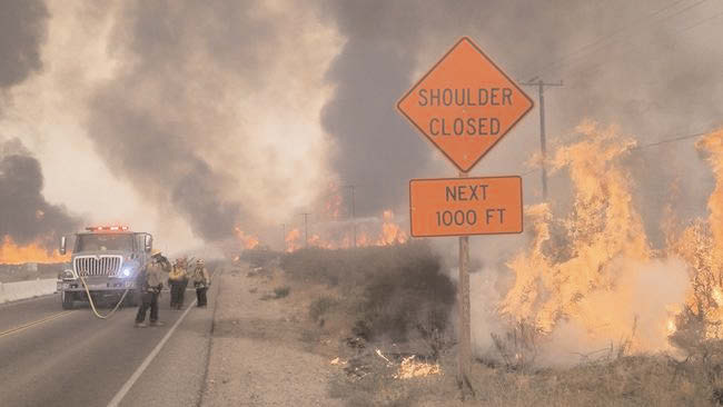 Blue Cut Fire in California spreads quickly (NASA sat photo)