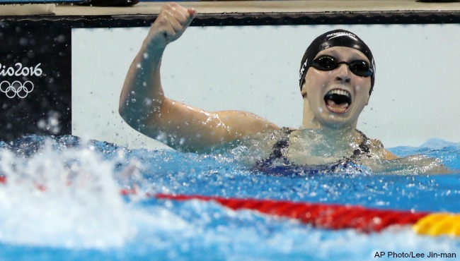 Rio Olympics Katie Ledeky gold medal 400-meter freestyle swimming world record