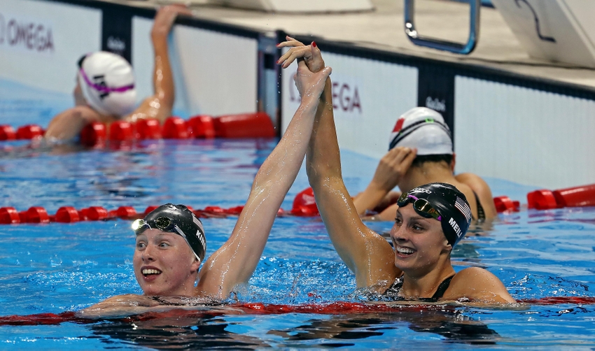 Aug 8 2016 Rio de Janeiro Brazil Lilly King celebrates winning the women