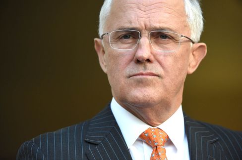 Australian Prime Minister Malcolm Turnbull smiles as he speaks at the government offices in Sydney on Sunday