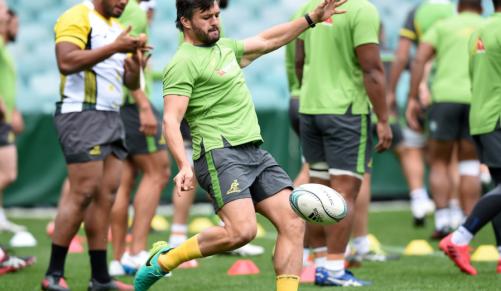 Australian rugby union player Adam Ashley Cooper takes part in a training session in Sydney