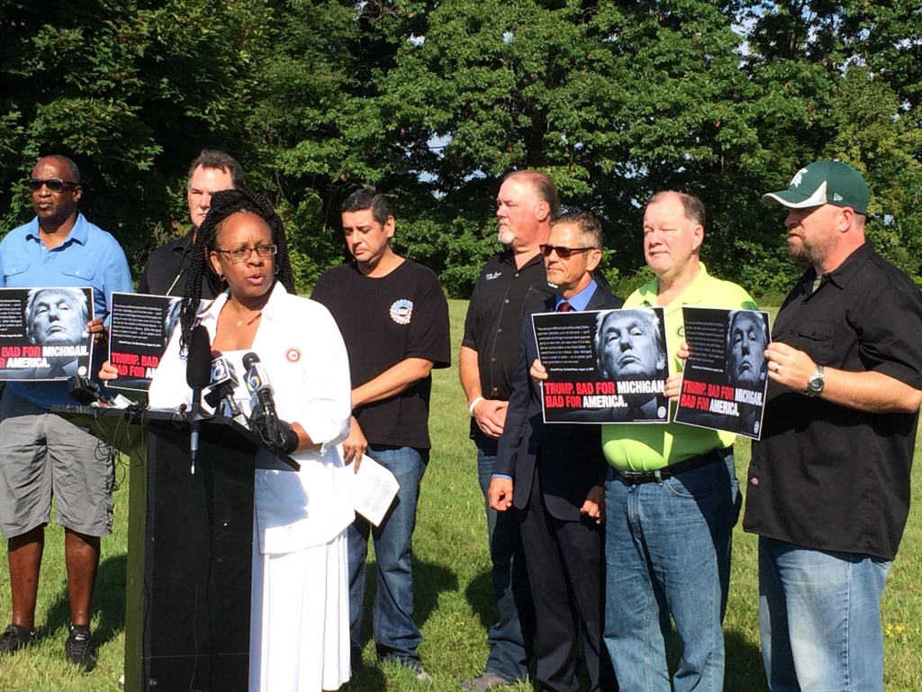 Autoworker of UAW Local 602 Anita Dawson says Trump’s policies are a threat to working families