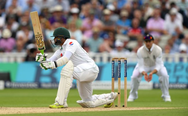 Azhar Ali on the drive during his century