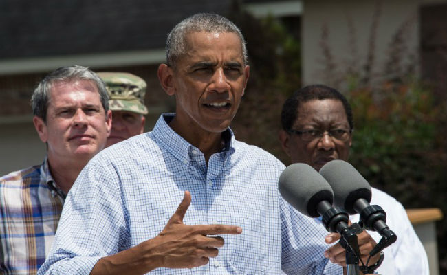 Barack Obama Visits Flood Hit Louisiana