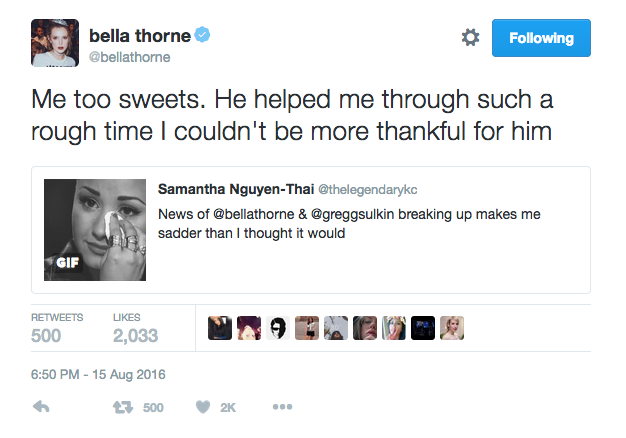 Bella and Gregg Breakup