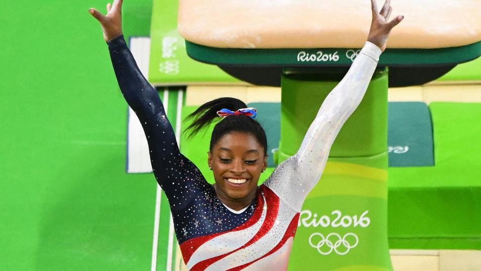 Simone Biles after vault at the Rio Olympics