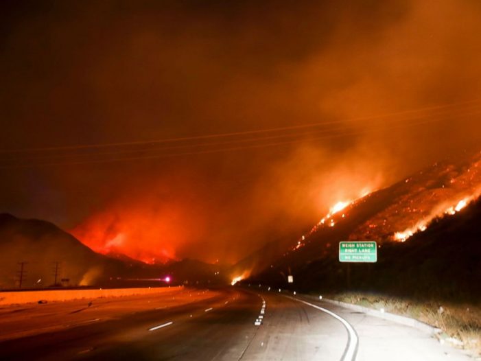 The Blue Cut Wildfire Cajon Pass Northeast of Los Angeles Rages